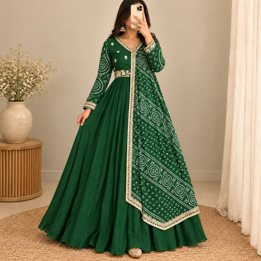 Bandhani Inspired One Piece Floor Length Dress