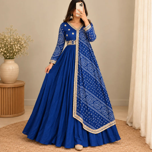 Bandhani Inspired One Piece Floor Length Dress