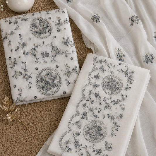 Mul Chanderi Thread Work Suit Set