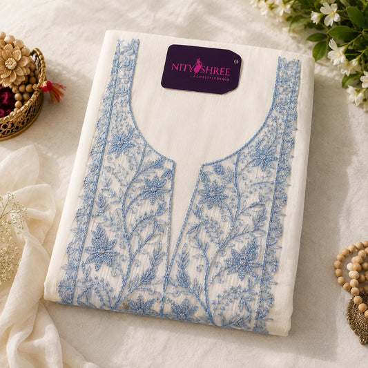 Floral Thread Embroidered Modal Silk Suit