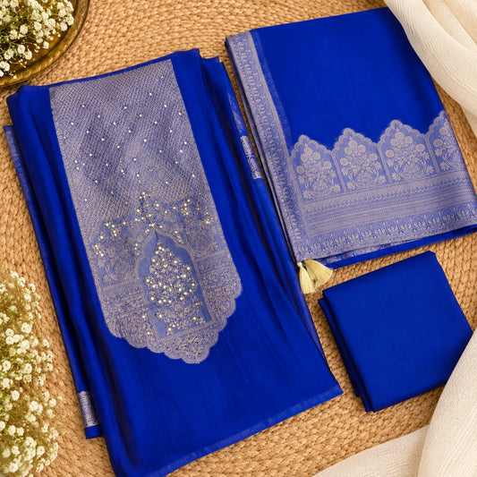 Bangalori Silk Suit with Regal Embellishments