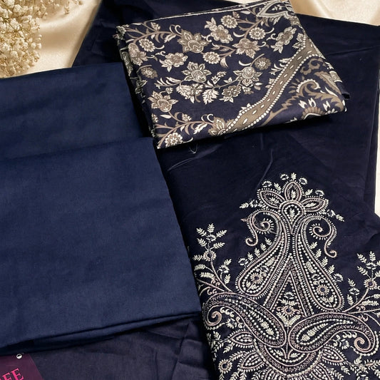Cotton Suit with Embroidery Elegance