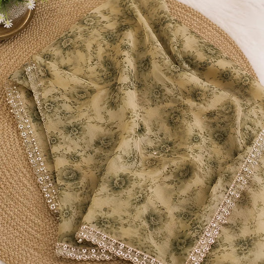 double tone glass shimmer organza suit set with designer dupatta,