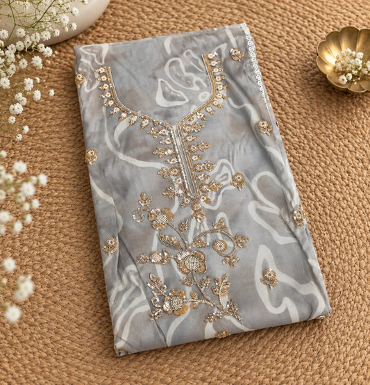 Grey Elegance Embroidered Suit Set