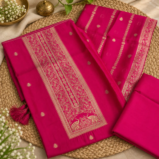 Bangalori Silk Suit with Royal Embroidery