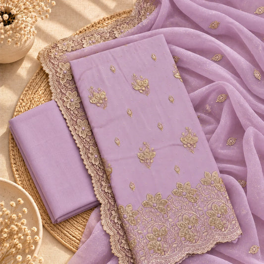Royal Blossom Embroidered Suit Set
