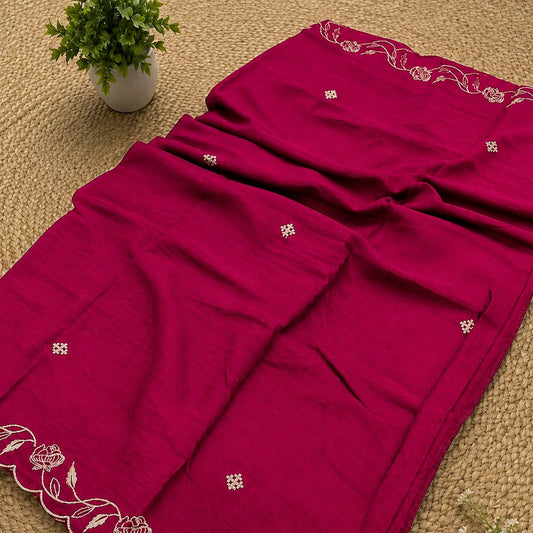 matching bottom fabric and elegant floral border dupatta