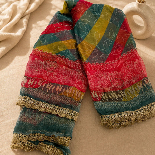 floral motifs, luxurious detailing and colorful designer dupatta