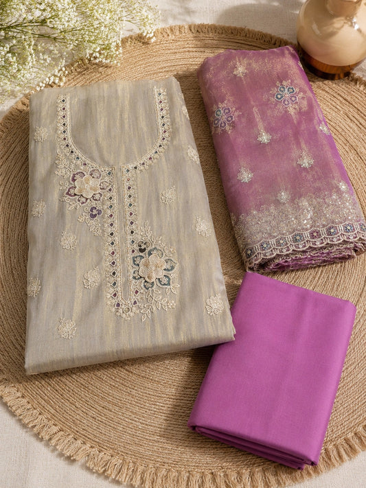 Latest ethnic wear suit fabric with embroidery and dupatta